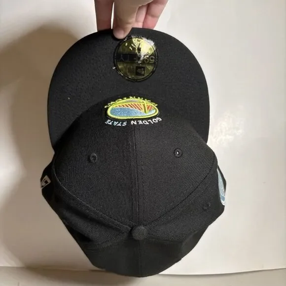 New Era 59Fifty Golden State Warriors Black NBA Fitted Hat NEW - 7 7/8 - Picture 5 of 7